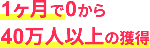 1ヶ月で0から40万人以上の獲得